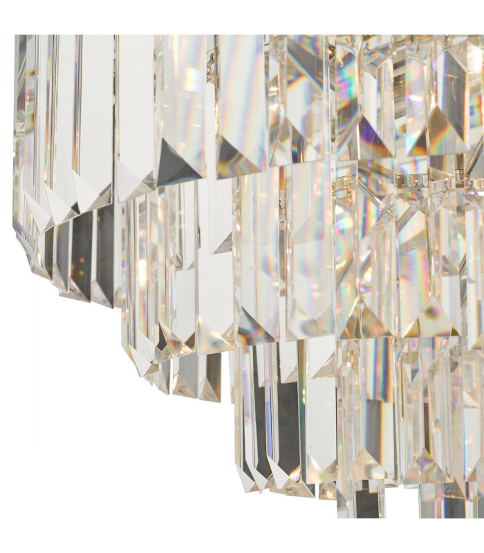Pendant Light Polished Nickel Crystal, 4x E14
