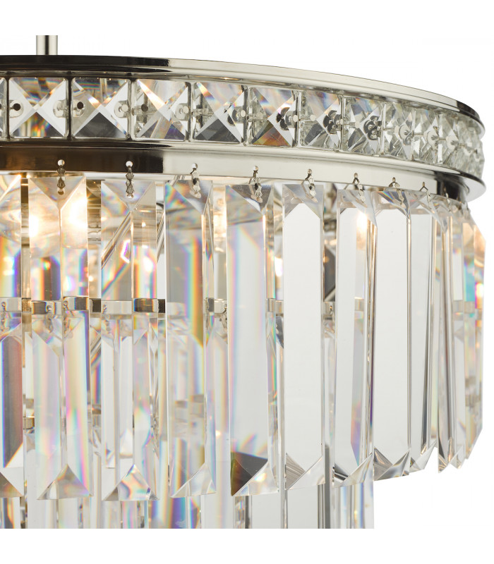 Pendant Light Polished Nickel Crystal, 4x E14