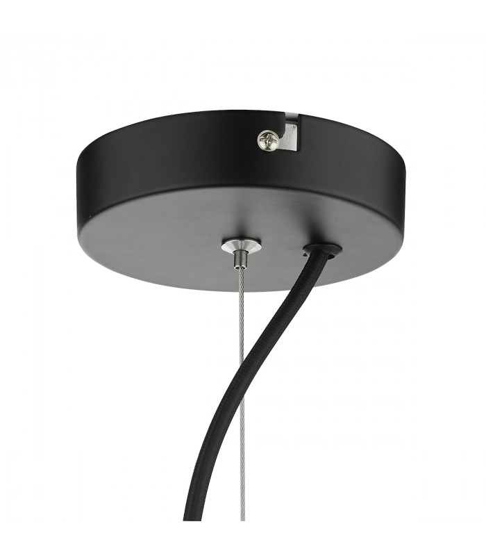 Dome Single Pendant Light Black Clear Glass, 1x E27