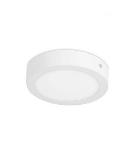 Integrated LED Round Surface Mounted Downlight Matt White - Cool White - 1