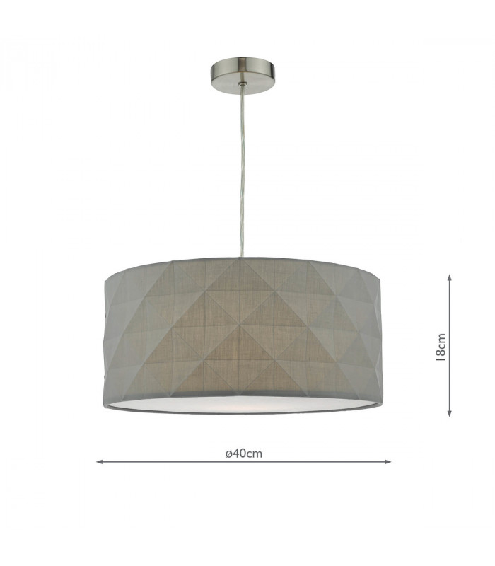 Cylindrical Easy Fit Pendant Grey