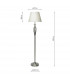 Floor Lamp Satin Chrome with Cream Round Tapered Shade