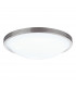 Simple Round Acrylic Flush Ceiling Light IP44 Satin Chrome