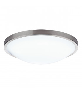 Simple Round Acrylic Flush Ceiling Light IP44 Satin Chrome