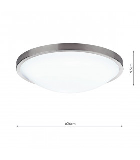 Simple Round Acrylic Flush Ceiling Light IP44 Satin Chrome