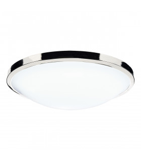 Simple Round Acrylic Flush Ceiling Light IP44 Polished Chrome