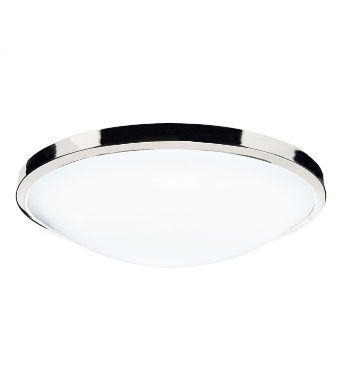 Simple Round Acrylic Flush Ceiling Light IP44 Polished Chrome