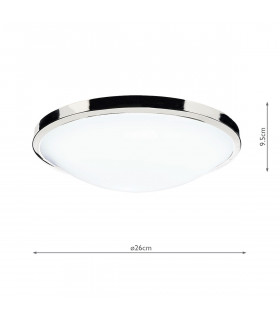 Simple Round Acrylic Flush Ceiling Light IP44 Polished Chrome