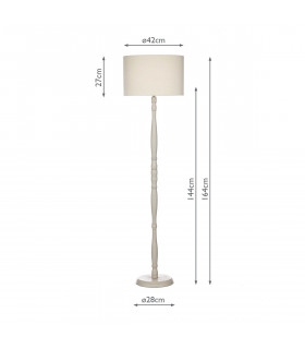 Floor Lamp Cream complete with Round Shade