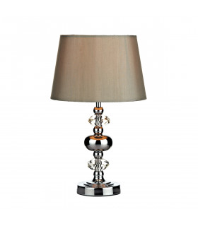 Touch Table Lamp Polished Chrome complete with Round Tapered Shade