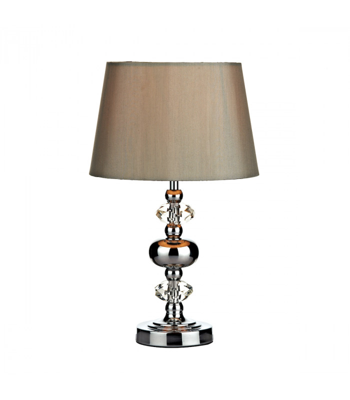 Touch Table Lamp Polished Chrome complete with Round Tapered Shade