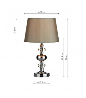 Touch Table Lamp Polished Chrome complete with Round Tapered Shade