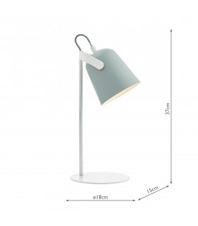 Task Table Lamp Soft Matt Grey and White