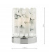 Cylindrical Touch Table Lamp Polished Chrome With Ribbed Glass