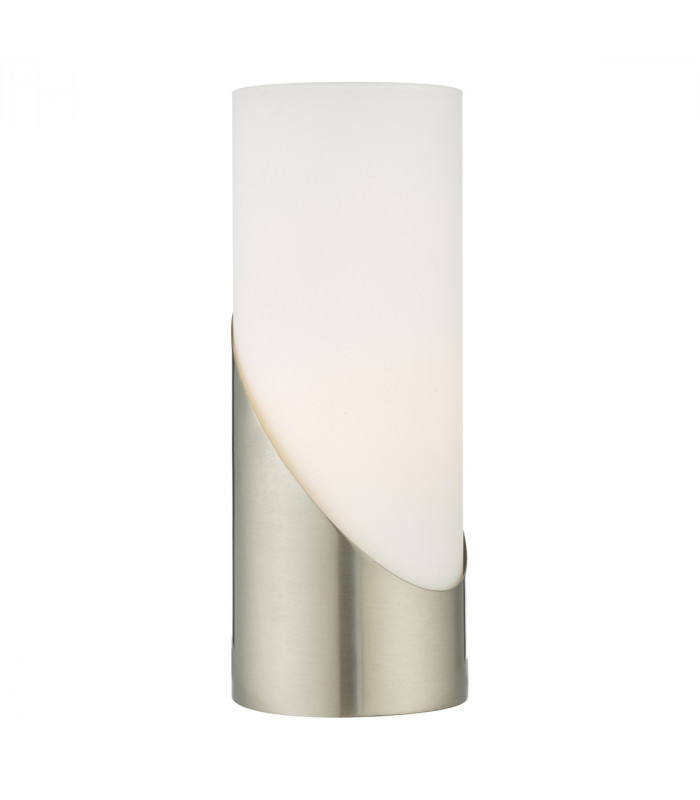Cylindrical Touch Table Lamp Satin Nickel