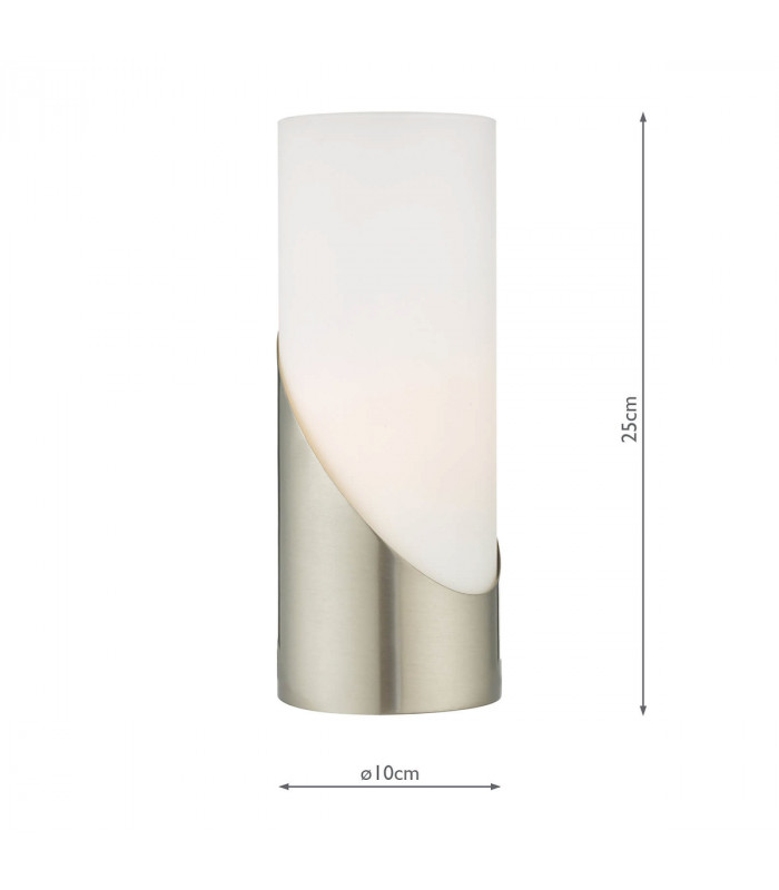 Cylindrical Touch Table Lamp Satin Nickel