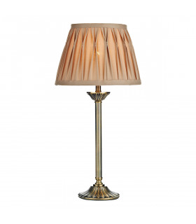 Table Lamp Antique Brass complete with Round Tapered Shade