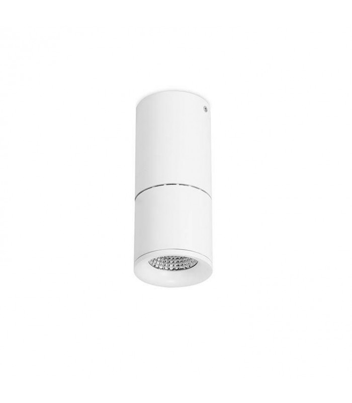 Integrated LED 1 Light Round Surface Mounted Downlight Matt White - Cool White - 1