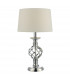 Touch Table Lamp Polished Chrome Twist Cage Base Complete With Ivory Round Tapered Shade