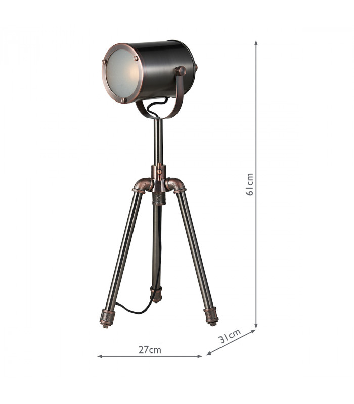 Task Table Lamp Antique Silver And Copper