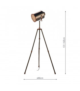Tripod Task Floor Lamp Antique Silver And Copper