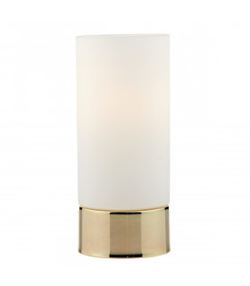 Cylindrical Touch Table Lamp Gold complete with Glass Shade