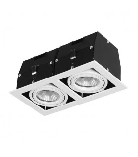 2 Light Twin Recessed Downlight Matt White - 1