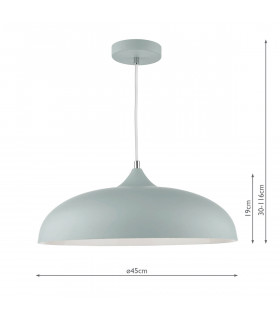 Dome Pendant Light Soft Matt Grey, 1x E27