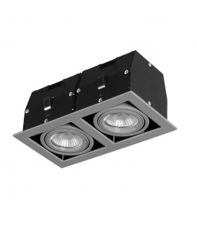2 Light Twin Recessed Downlight Grey - 1