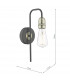 Wall Light Black & Antique Brass, 1x E27