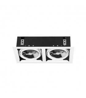 2 Light Twin Recessed Downlight Matt White - 1