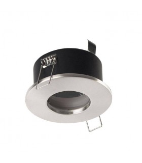 1 Light Recessed Downlight Satin Chrome IP54 - 1