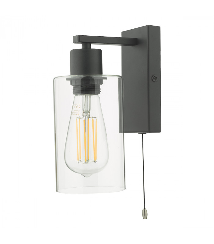 Wall Light Matt Black Glass