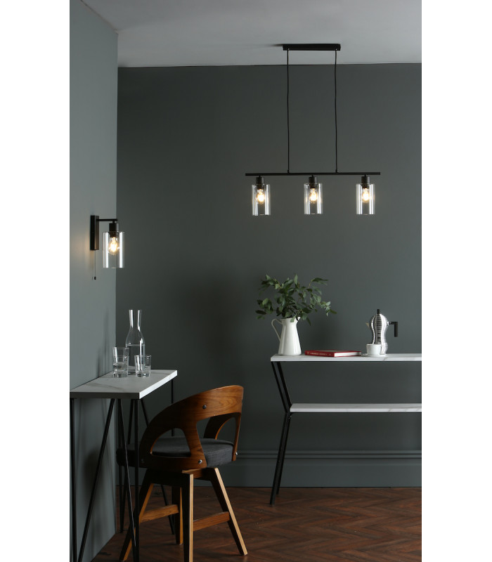 Wall Light Matt Black Glass