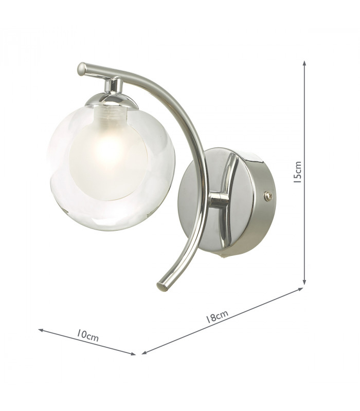 Wall Light Polished Brass With Clear, Opal Glass