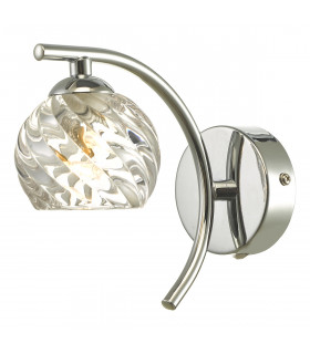 Wall Light Polished Chrome With Twisted Open Glass