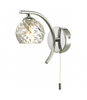 Wall Light Polished Chrome With Twisted Open Glass