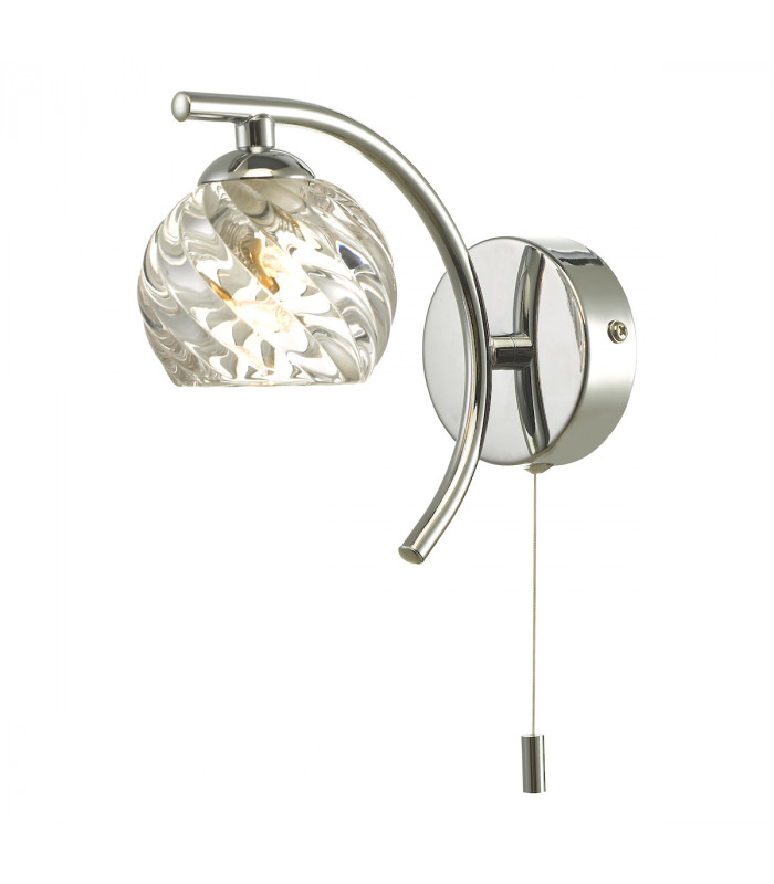 Wall Light Polished Chrome With Twisted Open Glass