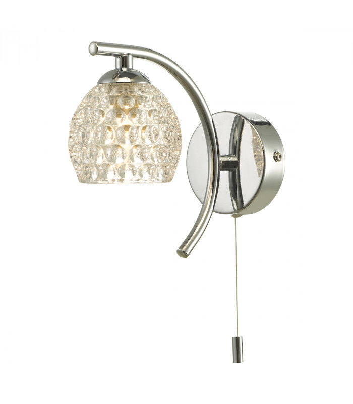 Wall Light Polished Chrome With Dimpled Glass