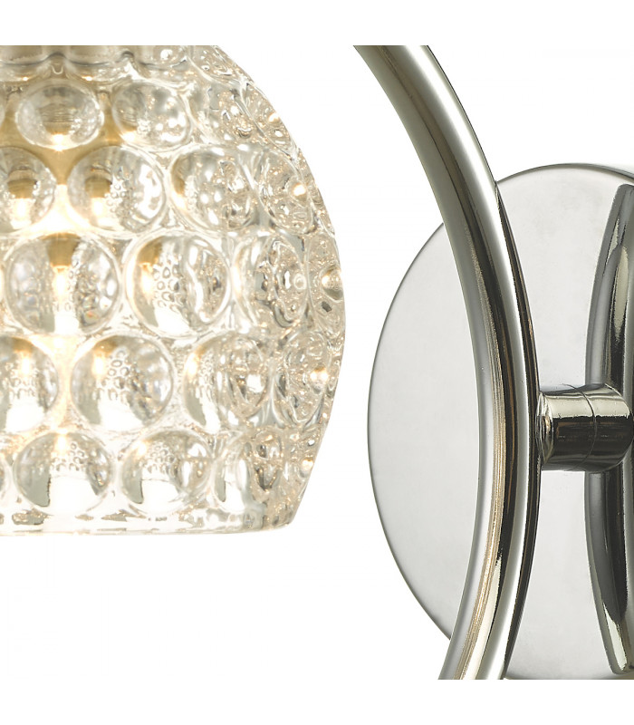 Wall Light Polished Chrome With Dimpled Glass
