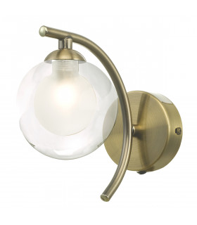 Wall Light Antique Brass With Clear, Opal Glass