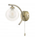 Wall Light Antique Brass With Clear, Opal Glass