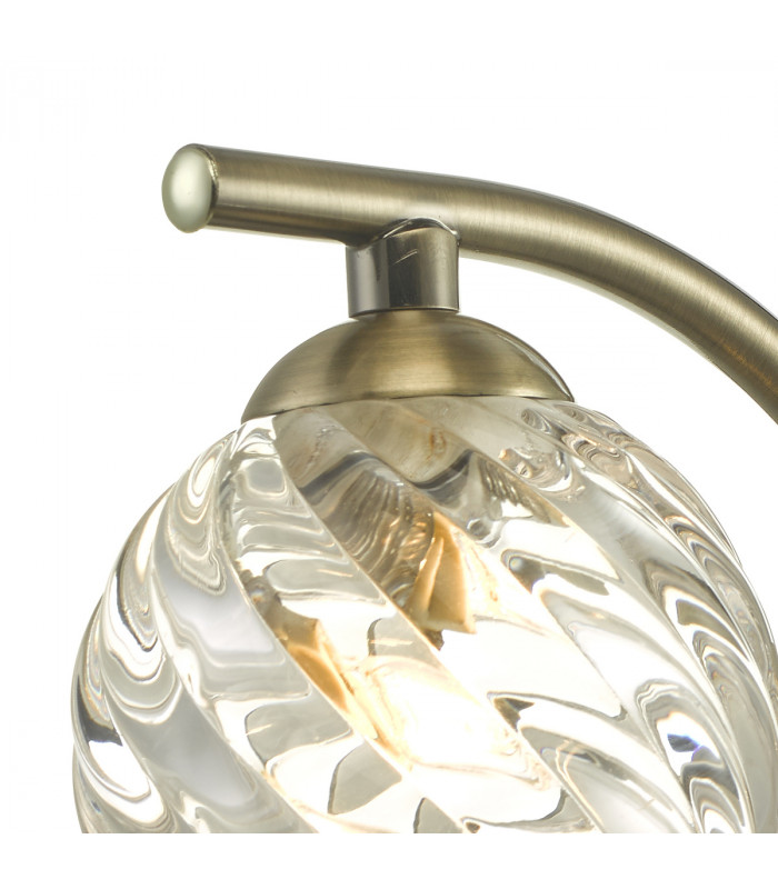 Wall Light Antique Brass With Twisted Open Glass