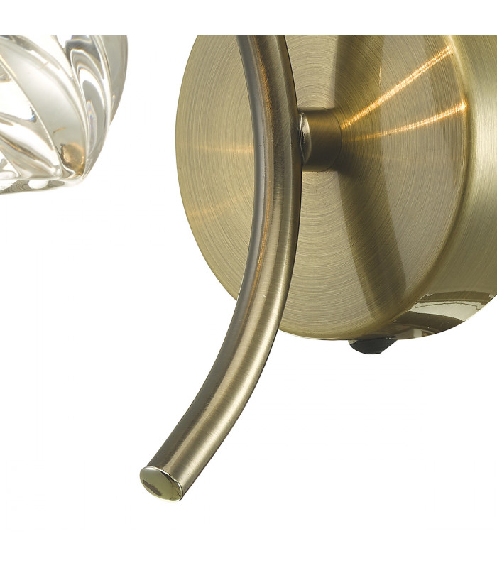 Wall Light Antique Brass With Twisted Open Glass