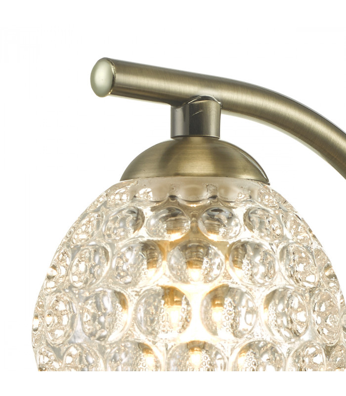 Wall Light Antique Brass With Dimpled Glass