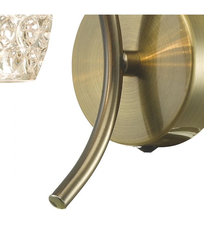 Wall Light Antique Brass With Dimpled Glass