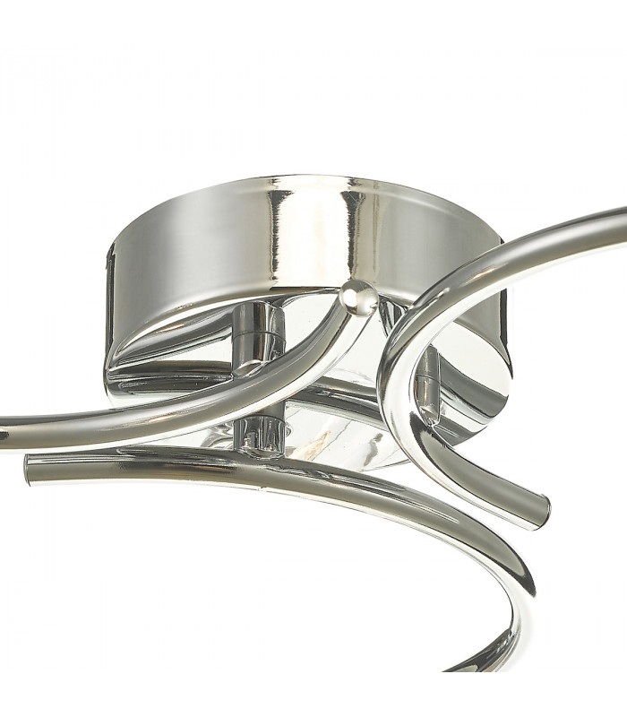 Semi Flush Ceiling Light Light Polished Chrome With Twisted Open Glass, 3x G9