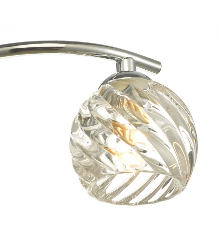 Semi Flush Ceiling Light Light Polished Chrome With Twisted Open Glass, 3x G9