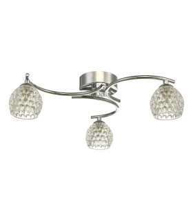 Semi Flush Ceiling Light Light Polished Chrome With Dimpled Glass, 3x G9