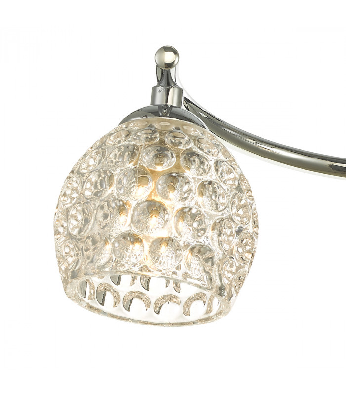 Semi Flush Ceiling Light Light Polished Chrome With Dimpled Glass, 3x G9
